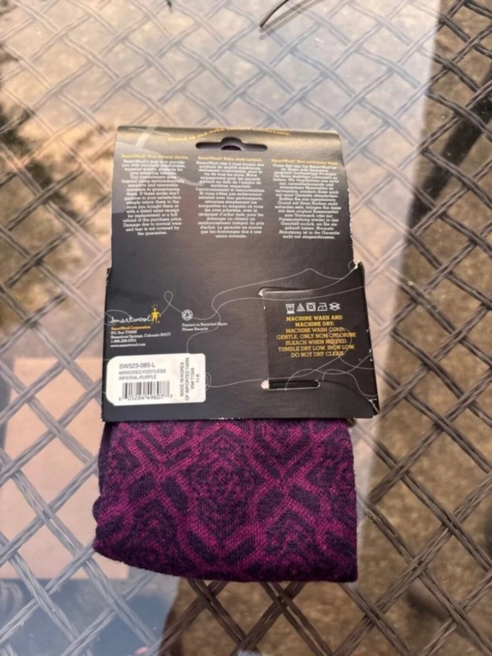 SmartWool Mirrored Footless Tights Women's Size Large NWT Imperial Purple - Picture 3 of 5